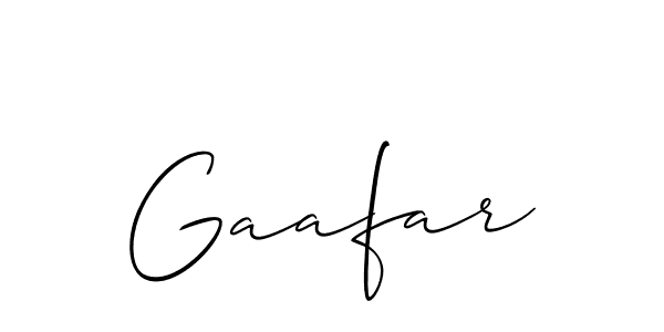 Use a signature maker to create a handwritten signature online. With this signature software, you can design (Allison_Script) your own signature for name Gaafar. Gaafar signature style 2 images and pictures png