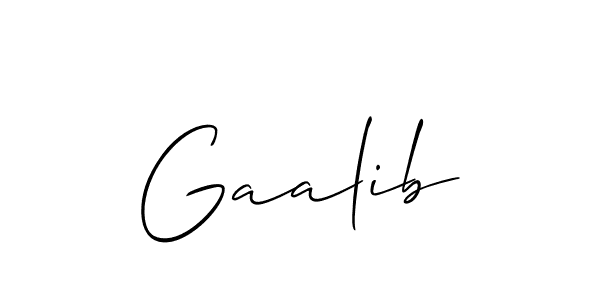 Design your own signature with our free online signature maker. With this signature software, you can create a handwritten (Allison_Script) signature for name Gaalib. Gaalib signature style 2 images and pictures png