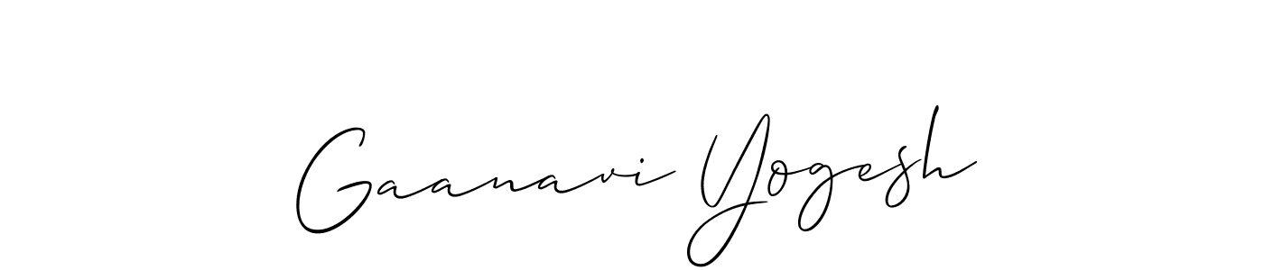 How to make Gaanavi Yogesh signature? Allison_Script is a professional autograph style. Create handwritten signature for Gaanavi Yogesh name. Gaanavi Yogesh signature style 2 images and pictures png