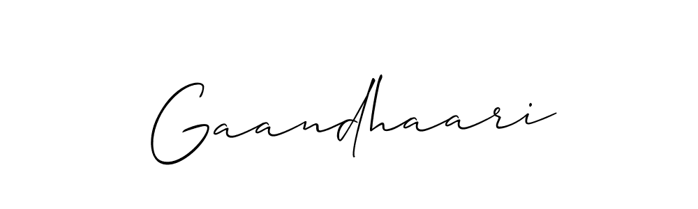 Make a beautiful signature design for name Gaandhaari. With this signature (Allison_Script) style, you can create a handwritten signature for free. Gaandhaari signature style 2 images and pictures png