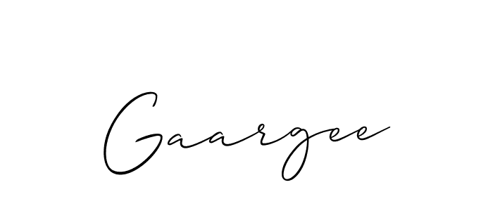 Create a beautiful signature design for name Gaargee. With this signature (Allison_Script) fonts, you can make a handwritten signature for free. Gaargee signature style 2 images and pictures png