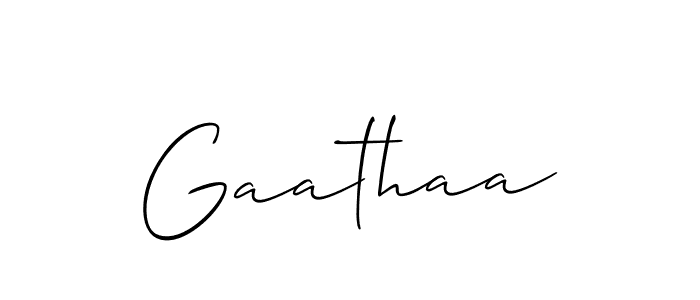 It looks lik you need a new signature style for name Gaathaa. Design unique handwritten (Allison_Script) signature with our free signature maker in just a few clicks. Gaathaa signature style 2 images and pictures png