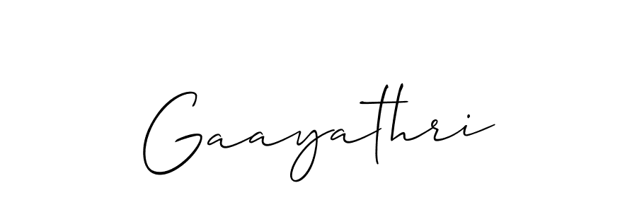 Create a beautiful signature design for name Gaayathri. With this signature (Allison_Script) fonts, you can make a handwritten signature for free. Gaayathri signature style 2 images and pictures png