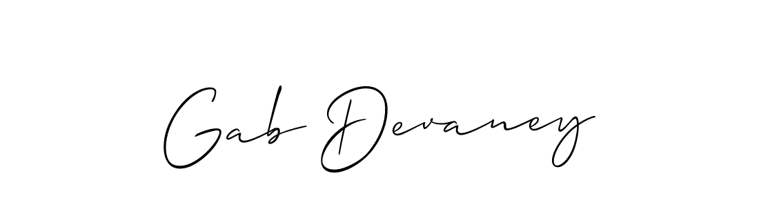 Use a signature maker to create a handwritten signature online. With this signature software, you can design (Allison_Script) your own signature for name Gab Devaney. Gab Devaney signature style 2 images and pictures png