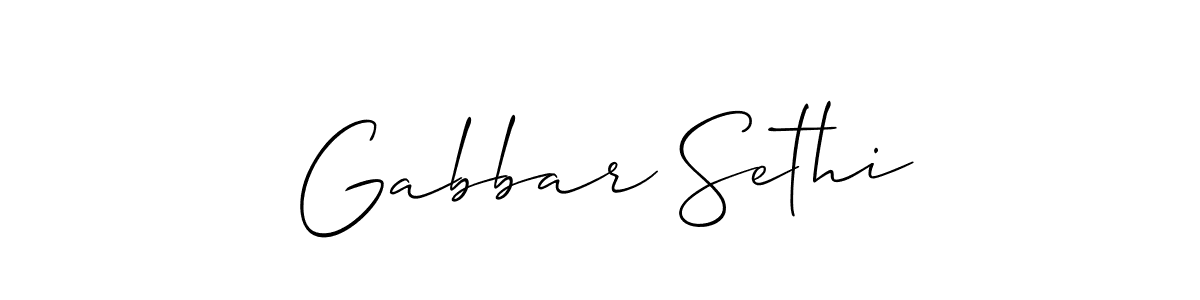 How to make Gabbar Sethi name signature. Use Allison_Script style for creating short signs online. This is the latest handwritten sign. Gabbar Sethi signature style 2 images and pictures png