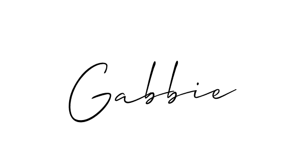 Design your own signature with our free online signature maker. With this signature software, you can create a handwritten (Allison_Script) signature for name Gabbie. Gabbie signature style 2 images and pictures png