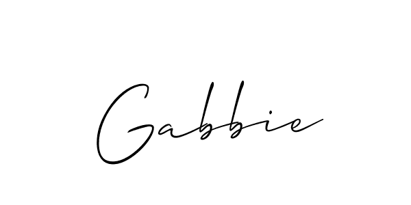 How to make Gabbie signature? Allison_Script is a professional autograph style. Create handwritten signature for Gabbie name. Gabbie signature style 2 images and pictures png