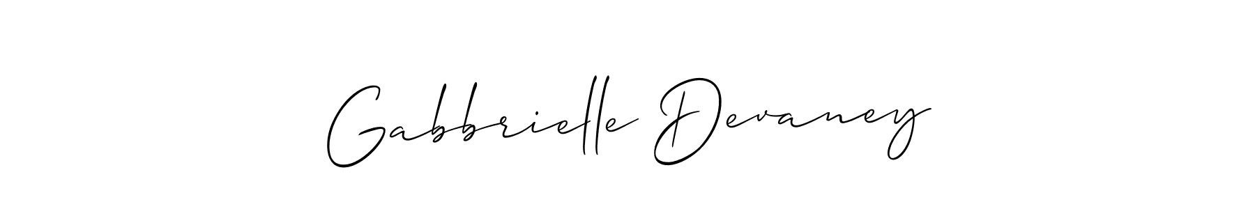 How to make Gabbrielle Devaney signature? Allison_Script is a professional autograph style. Create handwritten signature for Gabbrielle Devaney name. Gabbrielle Devaney signature style 2 images and pictures png