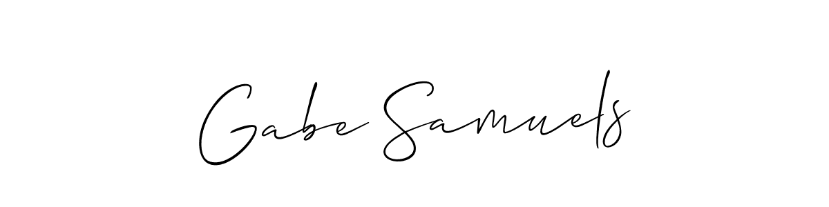 How to make Gabe Samuels name signature. Use Allison_Script style for creating short signs online. This is the latest handwritten sign. Gabe Samuels signature style 2 images and pictures png