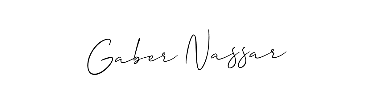 Design your own signature with our free online signature maker. With this signature software, you can create a handwritten (Allison_Script) signature for name Gaber Nassar. Gaber Nassar signature style 2 images and pictures png