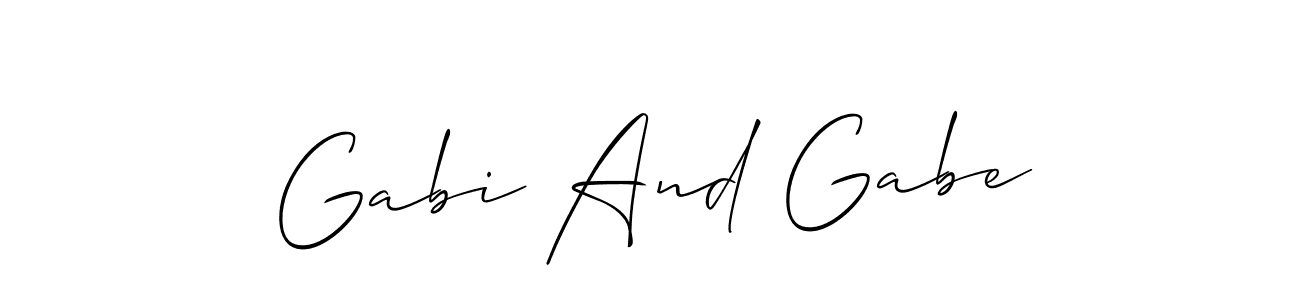 It looks lik you need a new signature style for name Gabi And Gabe. Design unique handwritten (Allison_Script) signature with our free signature maker in just a few clicks. Gabi And Gabe signature style 2 images and pictures png