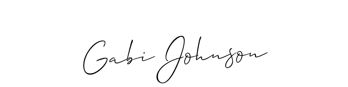 if you are searching for the best signature style for your name Gabi Johnson. so please give up your signature search. here we have designed multiple signature styles  using Allison_Script. Gabi Johnson signature style 2 images and pictures png