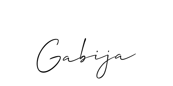 Create a beautiful signature design for name Gabija. With this signature (Allison_Script) fonts, you can make a handwritten signature for free. Gabija signature style 2 images and pictures png