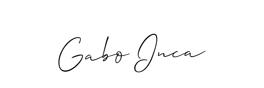 Design your own signature with our free online signature maker. With this signature software, you can create a handwritten (Allison_Script) signature for name Gabo Inca. Gabo Inca signature style 2 images and pictures png