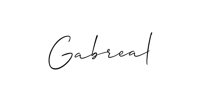 It looks lik you need a new signature style for name Gabreal. Design unique handwritten (Allison_Script) signature with our free signature maker in just a few clicks. Gabreal signature style 2 images and pictures png