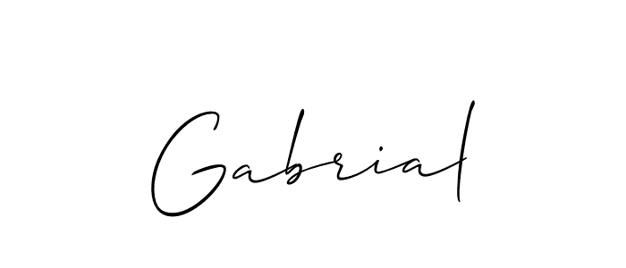The best way (Allison_Script) to make a short signature is to pick only two or three words in your name. The name Gabrial include a total of six letters. For converting this name. Gabrial signature style 2 images and pictures png