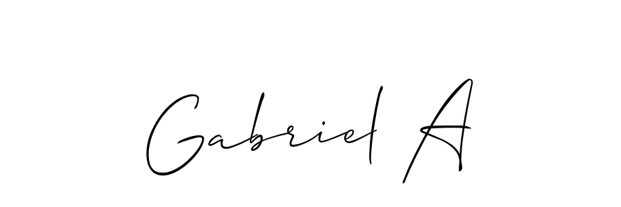 The best way (Allison_Script) to make a short signature is to pick only two or three words in your name. The name Gabriel A include a total of six letters. For converting this name. Gabriel A signature style 2 images and pictures png