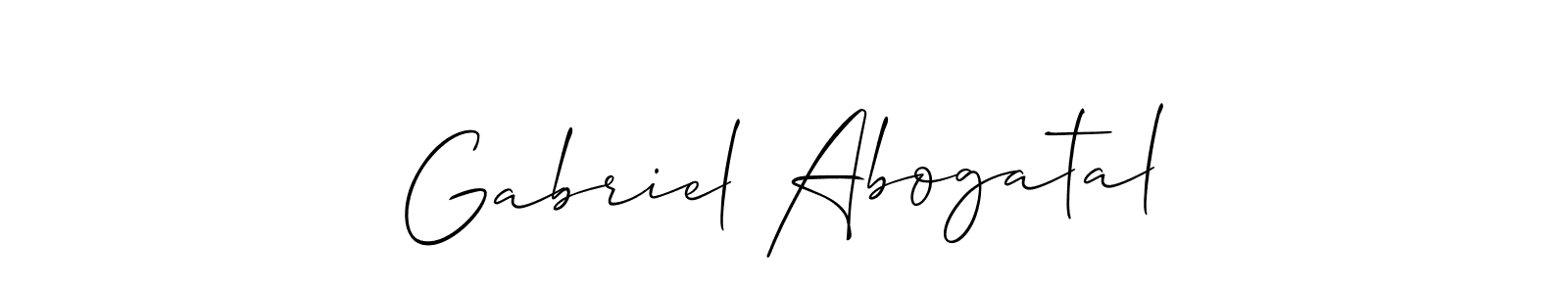 You should practise on your own different ways (Allison_Script) to write your name (Gabriel Abogatal) in signature. don't let someone else do it for you. Gabriel Abogatal signature style 2 images and pictures png