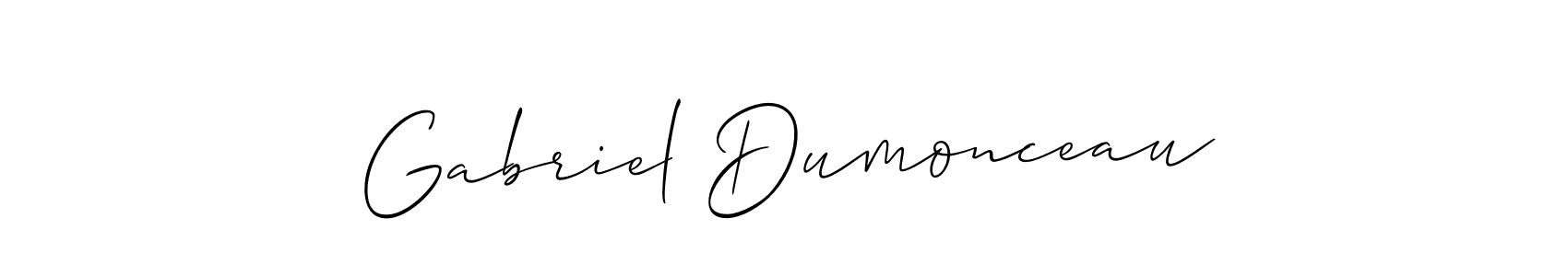 if you are searching for the best signature style for your name Gabriel Dumonceau. so please give up your signature search. here we have designed multiple signature styles  using Allison_Script. Gabriel Dumonceau signature style 2 images and pictures png