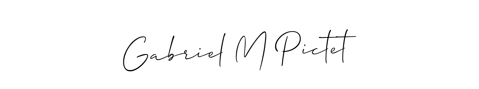 Create a beautiful signature design for name Gabriel M Pictet. With this signature (Allison_Script) fonts, you can make a handwritten signature for free. Gabriel M Pictet signature style 2 images and pictures png