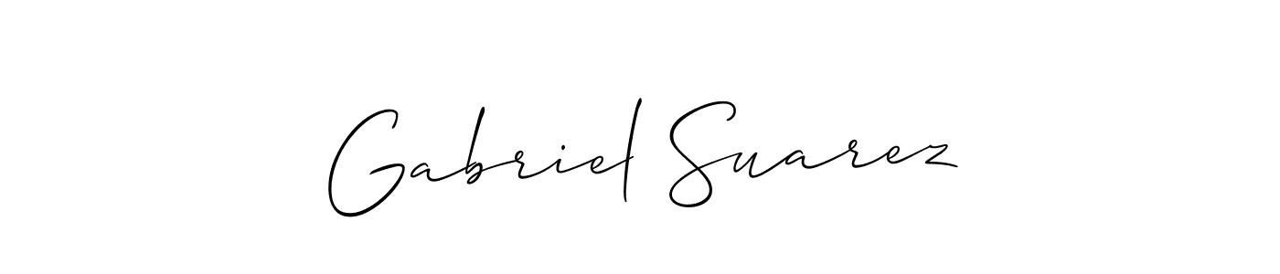 Make a beautiful signature design for name Gabriel Suarez. With this signature (Allison_Script) style, you can create a handwritten signature for free. Gabriel Suarez signature style 2 images and pictures png
