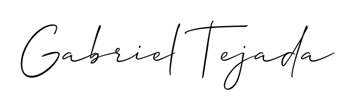 The Allison_Script typeface gives name Gabriel Tejada a refined look. Suitable for certificates, diplomas, and official verification. Gabriel Tejada signature style 2 images and pictures png