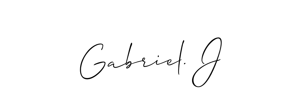 Allison_Script is a professional signature style that is perfect for those who want to add a touch of class to their signature. It is also a great choice for those who want to make their signature more unique. Get Gabriel. J name to fancy signature for free. Gabriel. J signature style 2 images and pictures png