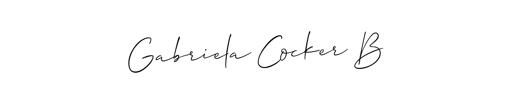 if you are searching for the best signature style for your name Gabriela Cocker B. so please give up your signature search. here we have designed multiple signature styles  using Allison_Script. Gabriela Cocker B signature style 2 images and pictures png