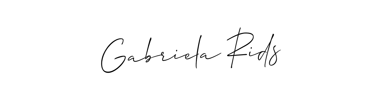 Gabriela Rids stylish signature style. Best Handwritten Sign (Allison_Script) for my name. Handwritten Signature Collection Ideas for my name Gabriela Rids. Gabriela Rids signature style 2 images and pictures png