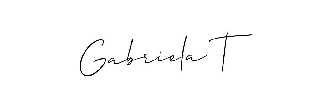 Make a beautiful signature design for name Gabriela T. With this signature (Allison_Script) style, you can create a handwritten signature for free. Gabriela T signature style 2 images and pictures png