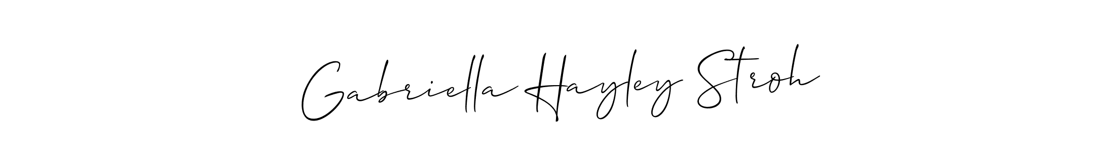 Design your own signature with our free online signature maker. With this signature software, you can create a handwritten (Allison_Script) signature for name Gabriella Hayley Stroh. Gabriella Hayley Stroh signature style 2 images and pictures png