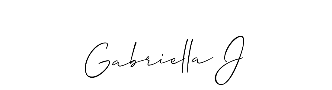 This is the best signature style for the Gabriella J name. Also you like these signature font (Allison_Script). Mix name signature. Gabriella J signature style 2 images and pictures png