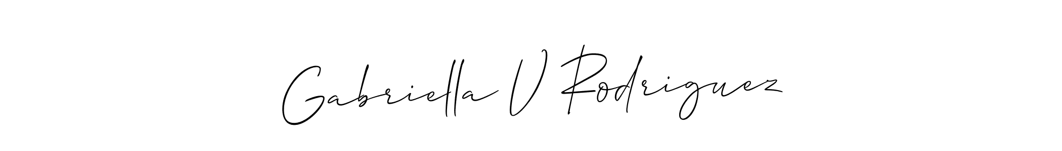 Allison_Script is a professional signature style that is perfect for those who want to add a touch of class to their signature. It is also a great choice for those who want to make their signature more unique. Get Gabriella V Rodriguez name to fancy signature for free. Gabriella V Rodriguez signature style 2 images and pictures png