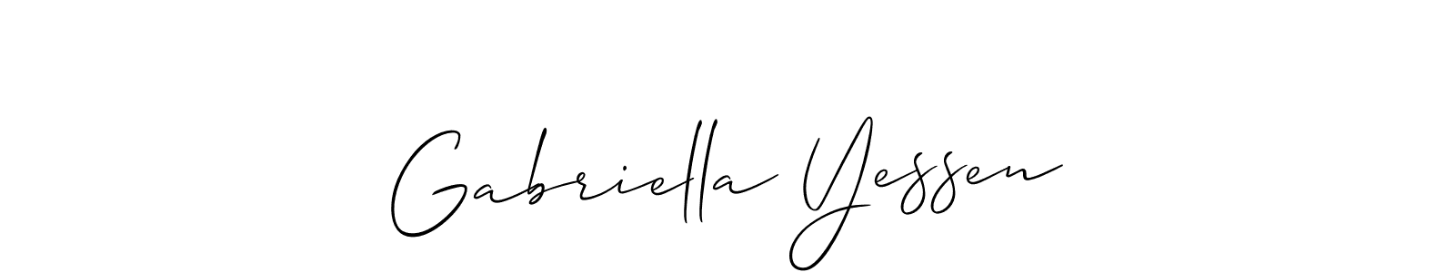 You should practise on your own different ways (Allison_Script) to write your name (Gabriella Yessen) in signature. don't let someone else do it for you. Gabriella Yessen signature style 2 images and pictures png
