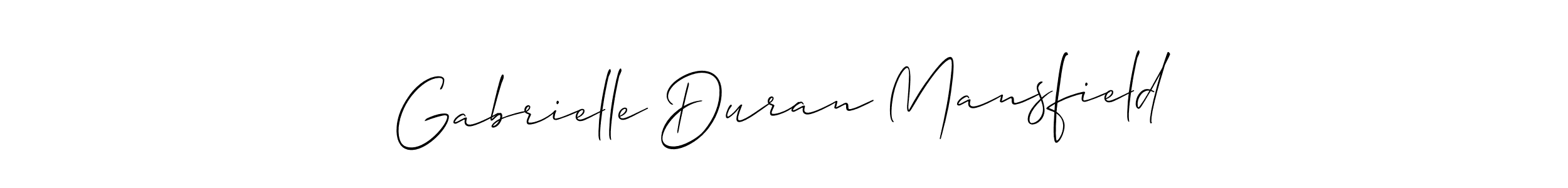 The best way (Allison_Script) to make a short signature is to pick only two or three words in your name. The name Gabrielle Duran Mansfield include a total of six letters. For converting this name. Gabrielle Duran Mansfield signature style 2 images and pictures png