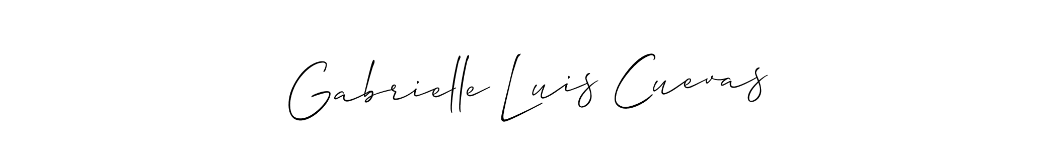 It looks lik you need a new signature style for name Gabrielle Luis Cuevas. Design unique handwritten (Allison_Script) signature with our free signature maker in just a few clicks. Gabrielle Luis Cuevas signature style 2 images and pictures png