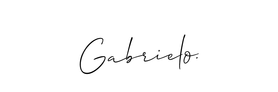 Allison_Script is a professional signature style that is perfect for those who want to add a touch of class to their signature. It is also a great choice for those who want to make their signature more unique. Get Gabrielo. name to fancy signature for free. Gabrielo. signature style 2 images and pictures png