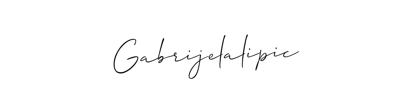 Make a short Gabrijelalipic signature style. Manage your documents anywhere anytime using Allison_Script. Create and add eSignatures, submit forms, share and send files easily. Gabrijelalipic signature style 2 images and pictures png