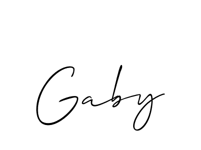 Make a beautiful signature design for name Gaby. With this signature (Allison_Script) style, you can create a handwritten signature for free. Gaby signature style 2 images and pictures png