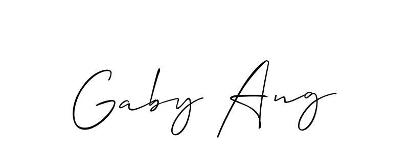 How to make Gaby Ang name signature. Use Allison_Script style for creating short signs online. This is the latest handwritten sign. Gaby Ang signature style 2 images and pictures png