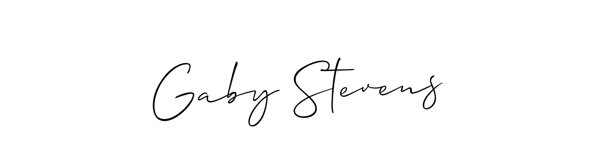 Create a beautiful signature design for name Gaby Stevens. With this signature (Allison_Script) fonts, you can make a handwritten signature for free. Gaby Stevens signature style 2 images and pictures png