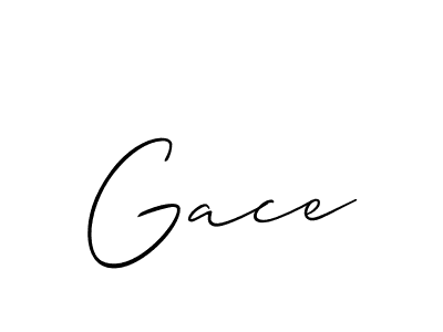 Design your own signature with our free online signature maker. With this signature software, you can create a handwritten (Allison_Script) signature for name Gace. Gace signature style 2 images and pictures png