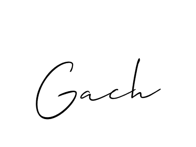 Use a signature maker to create a handwritten signature online. With this signature software, you can design (Allison_Script) your own signature for name Gach. Gach signature style 2 images and pictures png