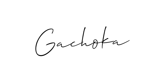 Allison_Script is a professional signature style that is perfect for those who want to add a touch of class to their signature. It is also a great choice for those who want to make their signature more unique. Get Gachoka name to fancy signature for free. Gachoka signature style 2 images and pictures png