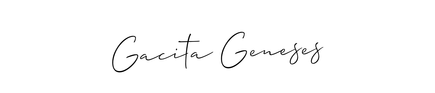 Use a signature maker to create a handwritten signature online. With this signature software, you can design (Allison_Script) your own signature for name Gacita Geneses. Gacita Geneses signature style 2 images and pictures png