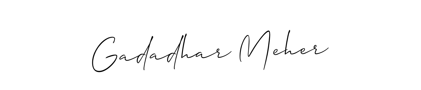 Make a short Gadadhar Meher signature style. Manage your documents anywhere anytime using Allison_Script. Create and add eSignatures, submit forms, share and send files easily. Gadadhar Meher signature style 2 images and pictures png