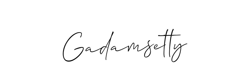 You should practise on your own different ways (Allison_Script) to write your name (Gadamsetty) in signature. don't let someone else do it for you. Gadamsetty signature style 2 images and pictures png