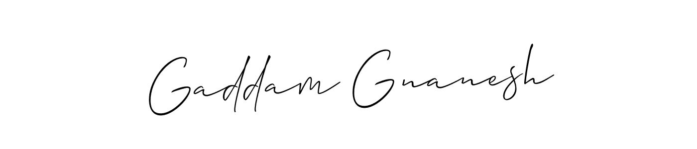 Make a short Gaddam Gnanesh signature style. Manage your documents anywhere anytime using Allison_Script. Create and add eSignatures, submit forms, share and send files easily. Gaddam Gnanesh signature style 2 images and pictures png