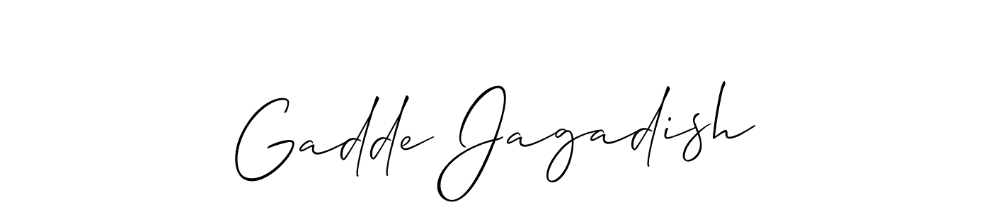 You should practise on your own different ways (Allison_Script) to write your name (Gadde Jagadish) in signature. don't let someone else do it for you. Gadde Jagadish signature style 2 images and pictures png