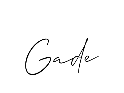 Create a beautiful signature design for name Gade. With this signature (Allison_Script) fonts, you can make a handwritten signature for free. Gade signature style 2 images and pictures png